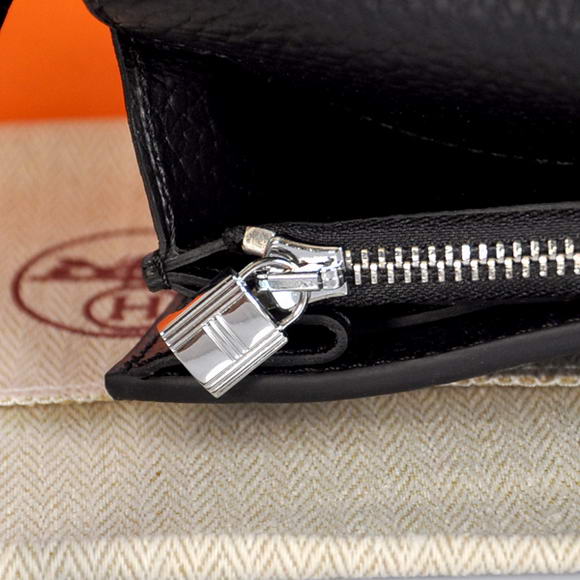 High Quality Hermes Kelly Wallet Togo Leather Bi-Fold Purse A708 Black Fake